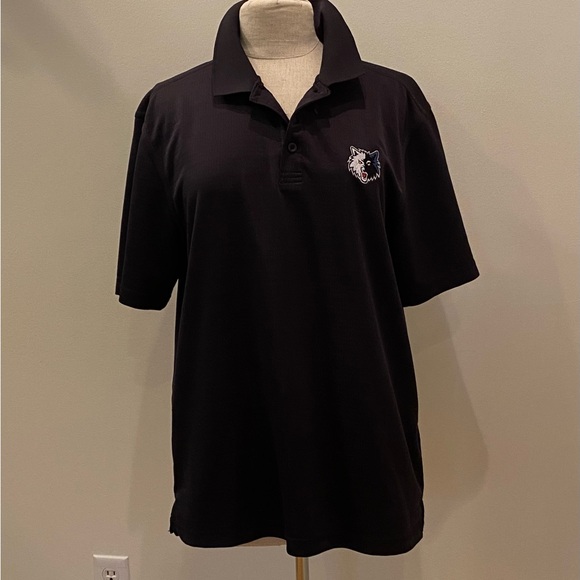Adidas Climalite Black Polo with Minnesota Timberwolves EmbroideredMens Size L - Picture 5 of 15